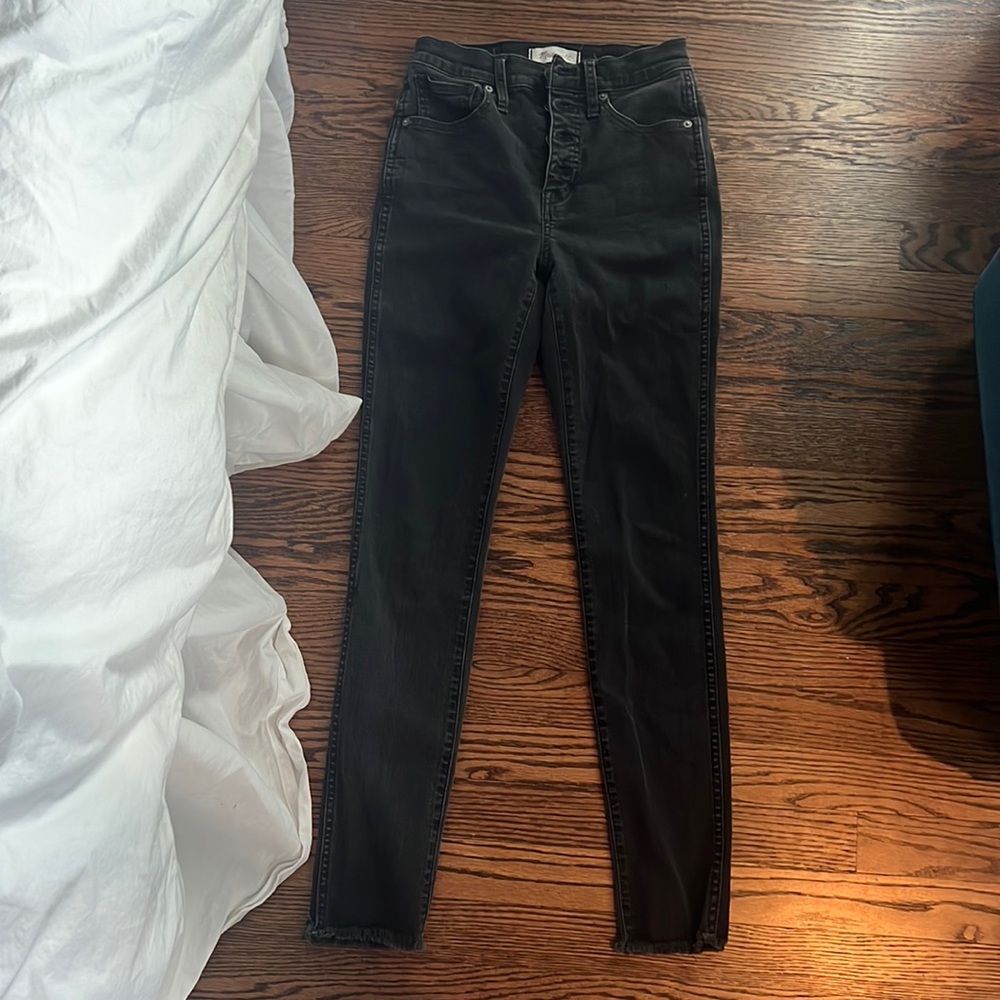 MADEWELL HIGH RISE BLACK SKINNY JEANS